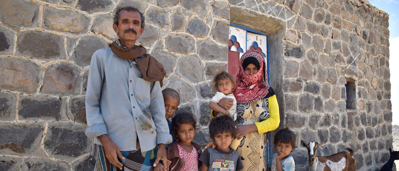 A Family in Yemen living in an area contaminated by landmines and other unexploded ordnance which prevents them from accessing livelihoods and making ends meetDRC