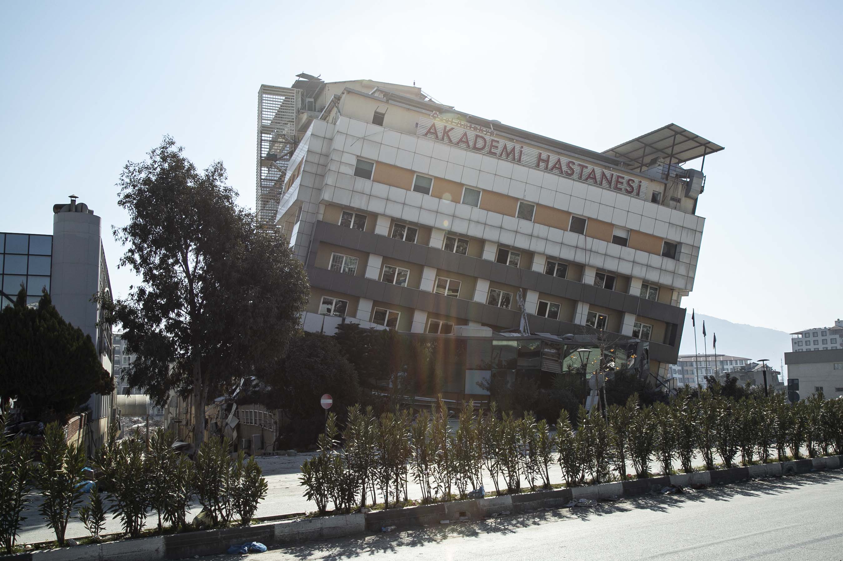 A Hospital in Hatay destroyed by the earthquake in February 2023.